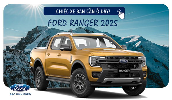 Ford Ranger Wildtrak 2025 – xe bán tải mới tại Bắc Ninh Ford, mạnh mẽ và hiện đại.